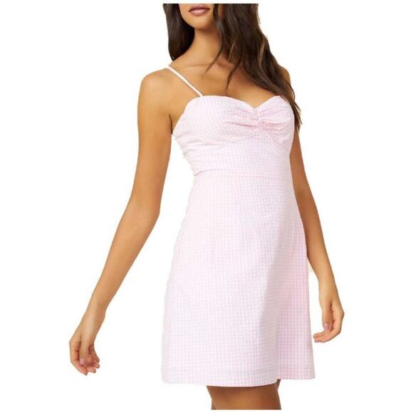 Hutch Gingham Sweetheart Mini Slip Dress Women’s 0 Pink White Check Doll Preppy - Picture 1 of 10
